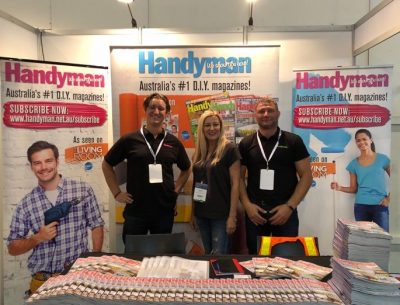 Melanie Williamson at the Sydney Build Expo 2018 with Handyman magazine